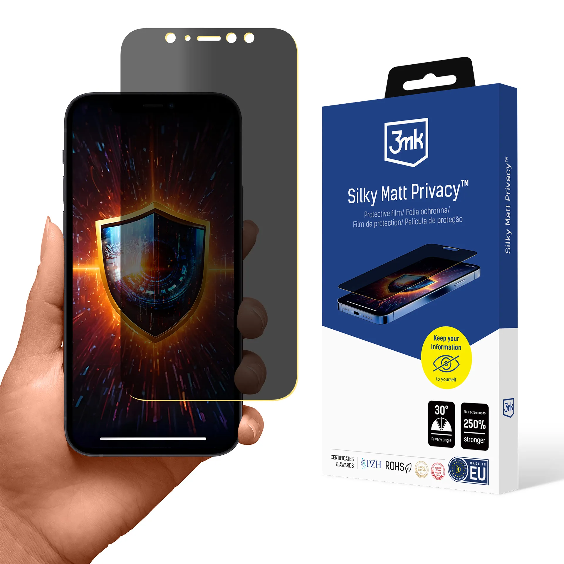 Privacy film for Apple iPhone 12 Mini - 3mk Silky Matt Privacy